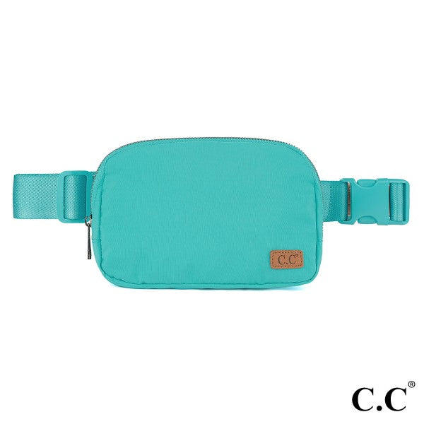 C.C Crossbody Fanny Belt Sling Bag, Aqua Blue-Purses-Inspired by Justeen-Women's Clothing Boutique in Chicago, Illinois