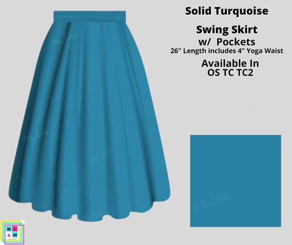 Solid Turquoise Skirt-Skirts-Inspired by Justeen-Women's Clothing Boutique in Chicago, Illinois