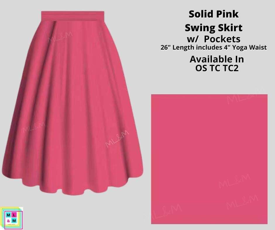 Solid Pink Skirt-Skirts-Inspired by Justeen-Women's Clothing Boutique in Chicago, Illinois