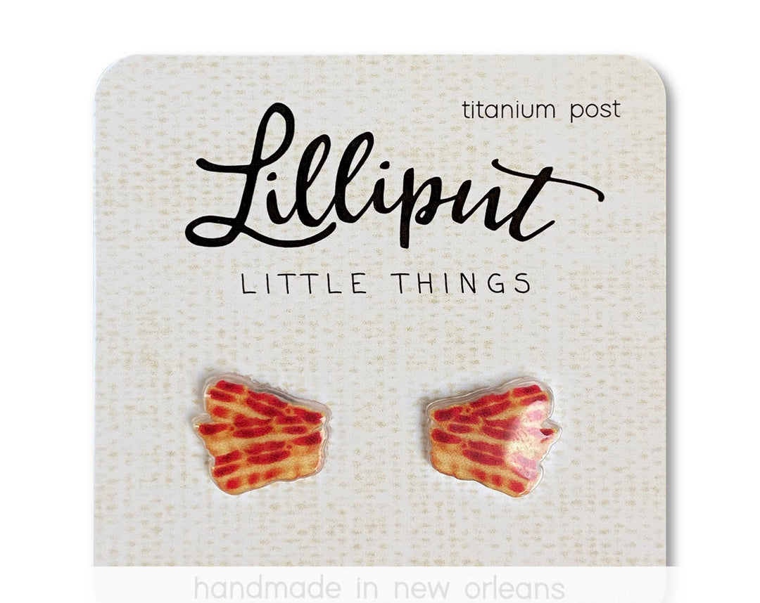 Bacon Stud Earrings-Earrings-Inspired by Justeen-Women's Clothing Boutique in Chicago, Illinois