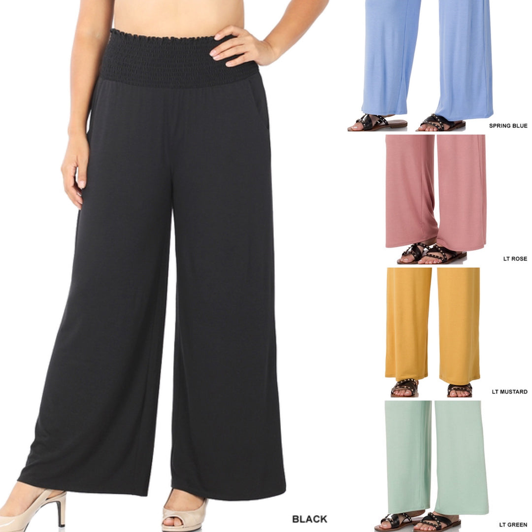 Zenana Gabriella Smocked Waistband Lounge Pants-Pants-Inspired by Justeen-Women's Clothing Boutique in Chicago, Illinois