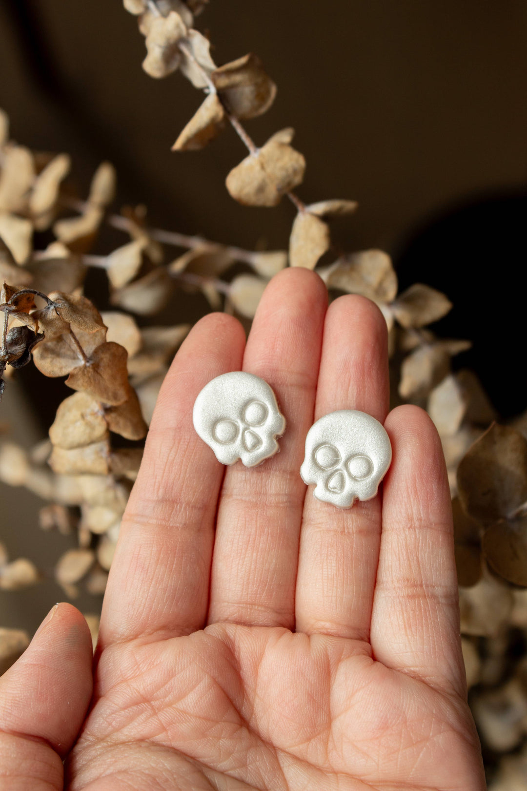 Skull Spooky Stud Earrings-Earrings-Inspired by Justeen-Women's Clothing Boutique in Chicago, Illinois