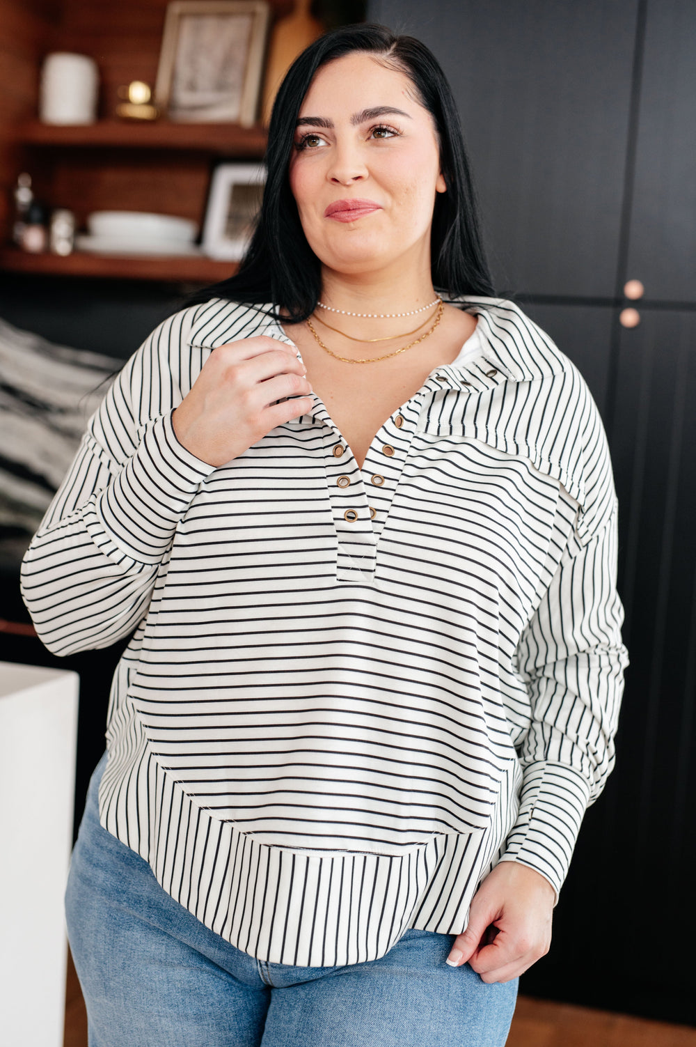 Striped Serendipity Pullover-Sweaters/Sweatshirts-Inspired by Justeen-Women's Clothing Boutique in Chicago, Illinois