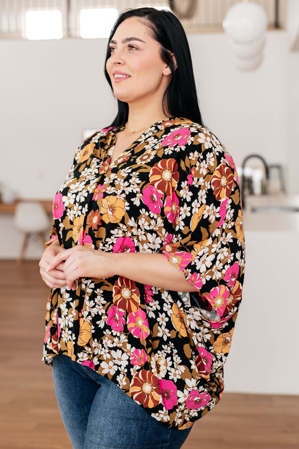 Take Another Chance Floral Print Top-Long Sleeve Tops-Inspired by Justeen-Women's Clothing Boutique in Chicago, Illinois