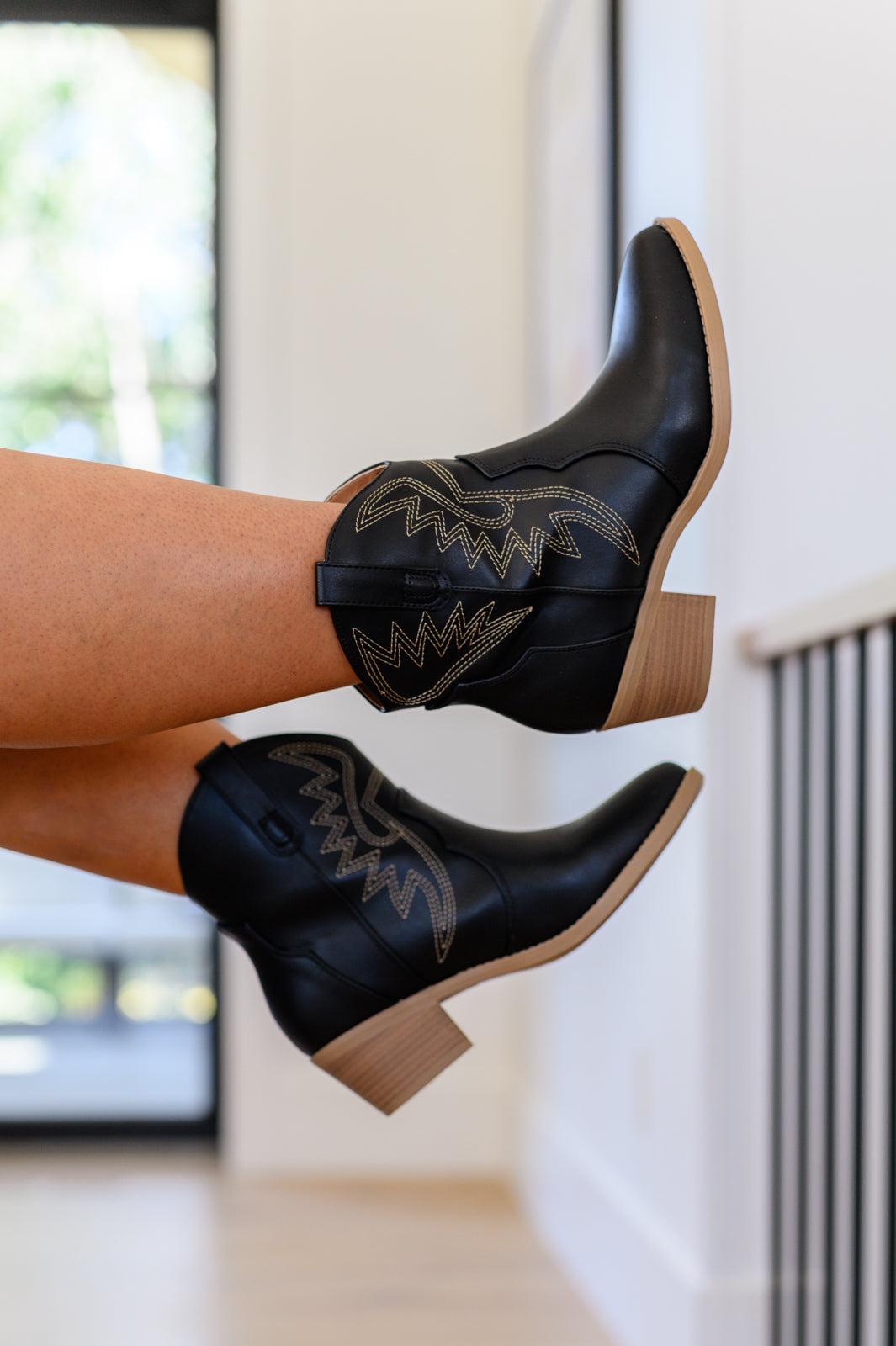 Two Step Western Bootie in Black-Shoes-Inspired by Justeen-Women's Clothing Boutique in Chicago, Illinois