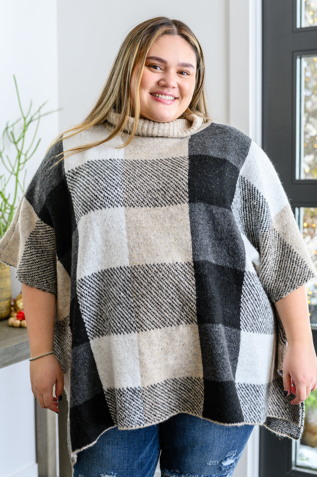 Your Next Favorite Roll Neck Sweater Poncho-Outerwear-Inspired by Justeen-Women's Clothing Boutique in Chicago, Illinois