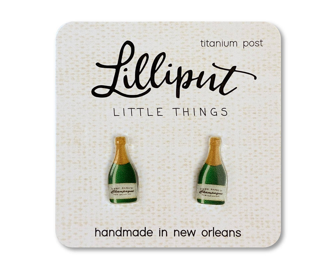 Champagne Bottle Stud Earrings-Earrings-Inspired by Justeen-Women's Clothing Boutique in Chicago, Illinois