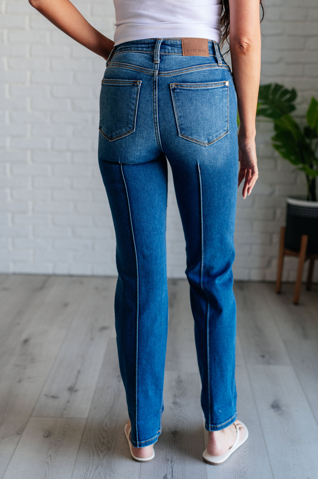 Campbell High Rise Center Seam Detail Straight Jeans-Denim-Inspired by Justeen-Women's Clothing Boutique