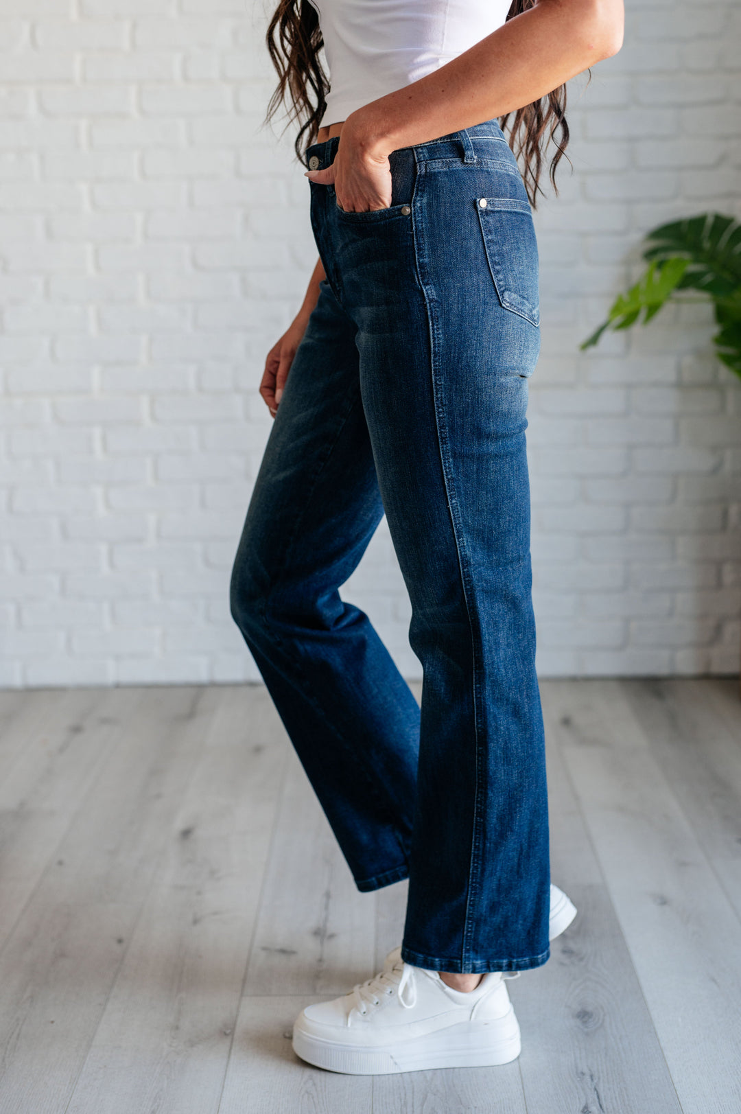 Muriel Mid Rise Control Top Classic Straight Jeans-Denim-Inspired by Justeen-Women's Clothing Boutique