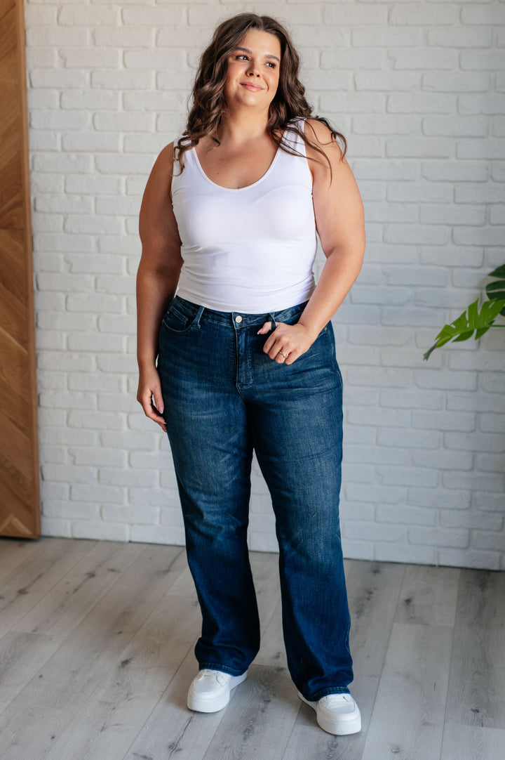 Muriel Mid Rise Control Top Classic Straight Jeans-Denim-Inspired by Justeen-Women's Clothing Boutique