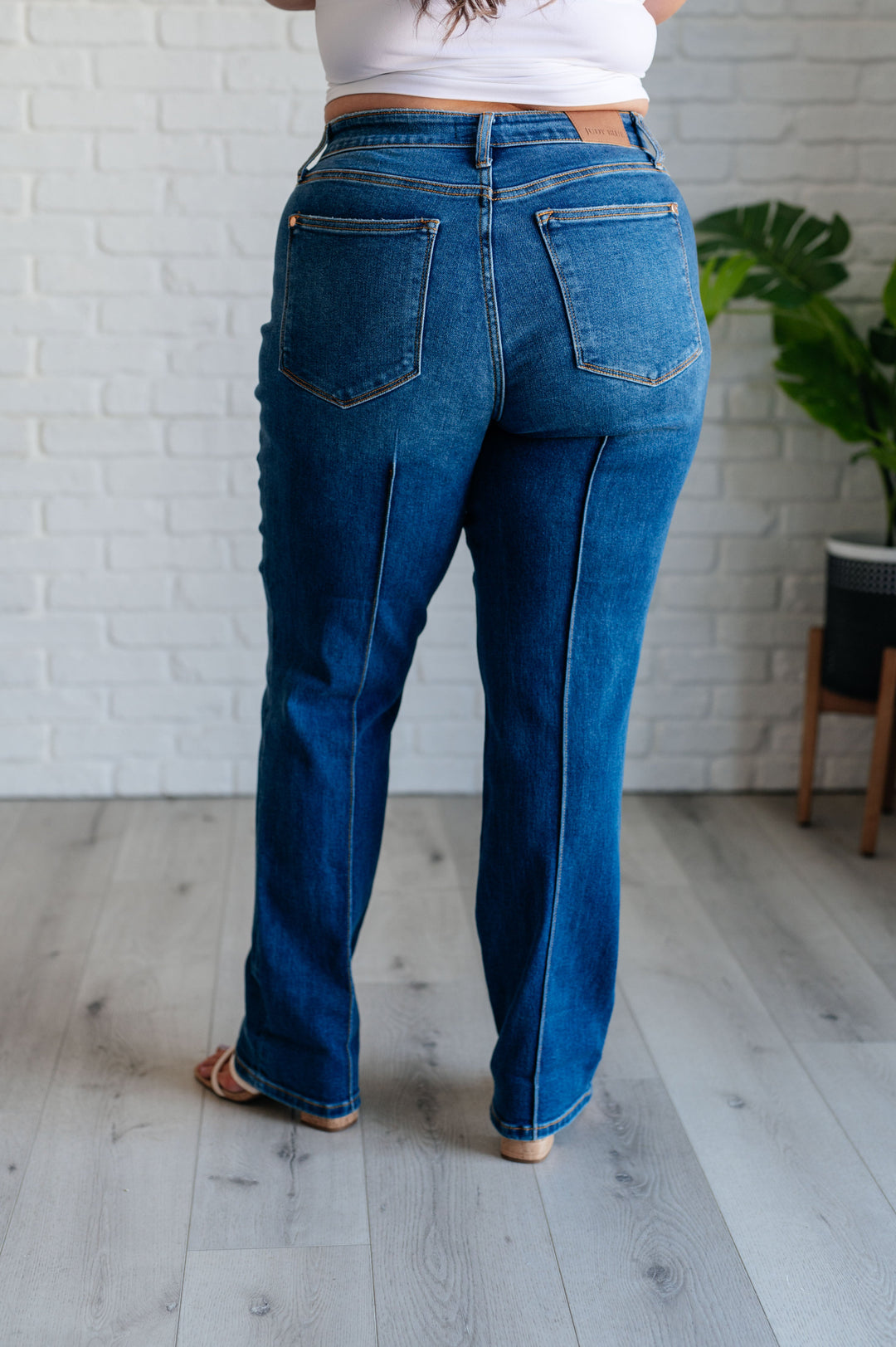 Campbell High Rise Center Seam Detail Straight Jeans-Denim-Inspired by Justeen-Women's Clothing Boutique