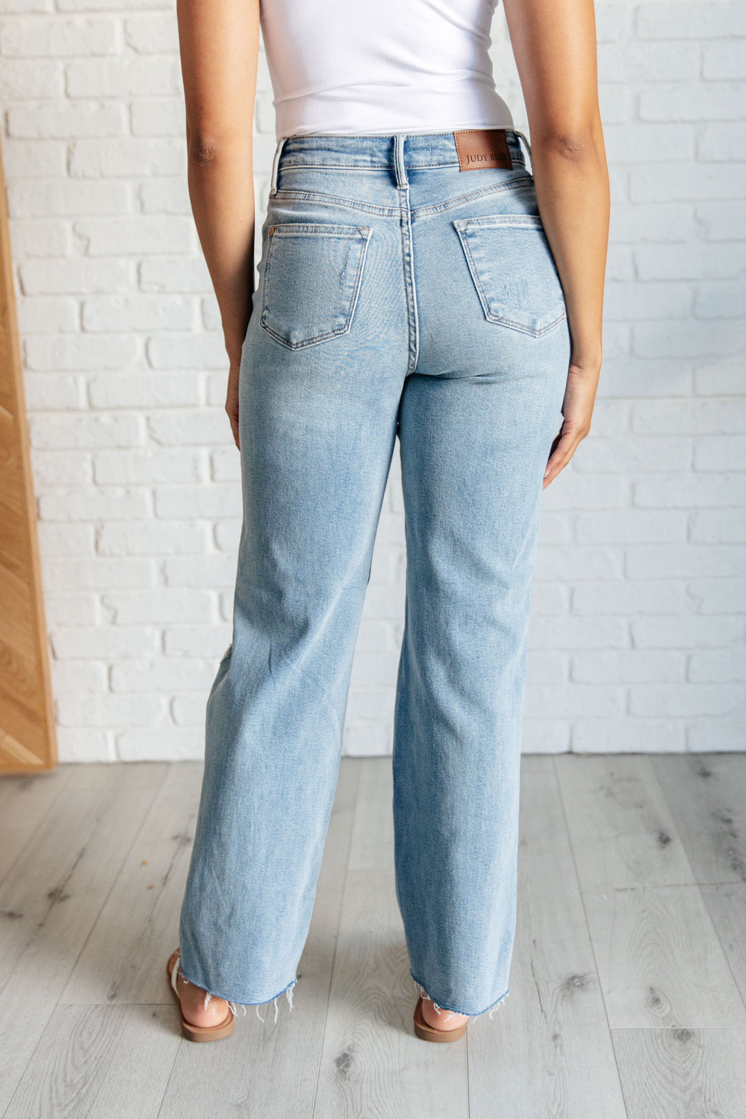 Ramona High Rise Rigid Magic Destroyed Straight Jeans-Denim-Inspired by Justeen-Women's Clothing Boutique