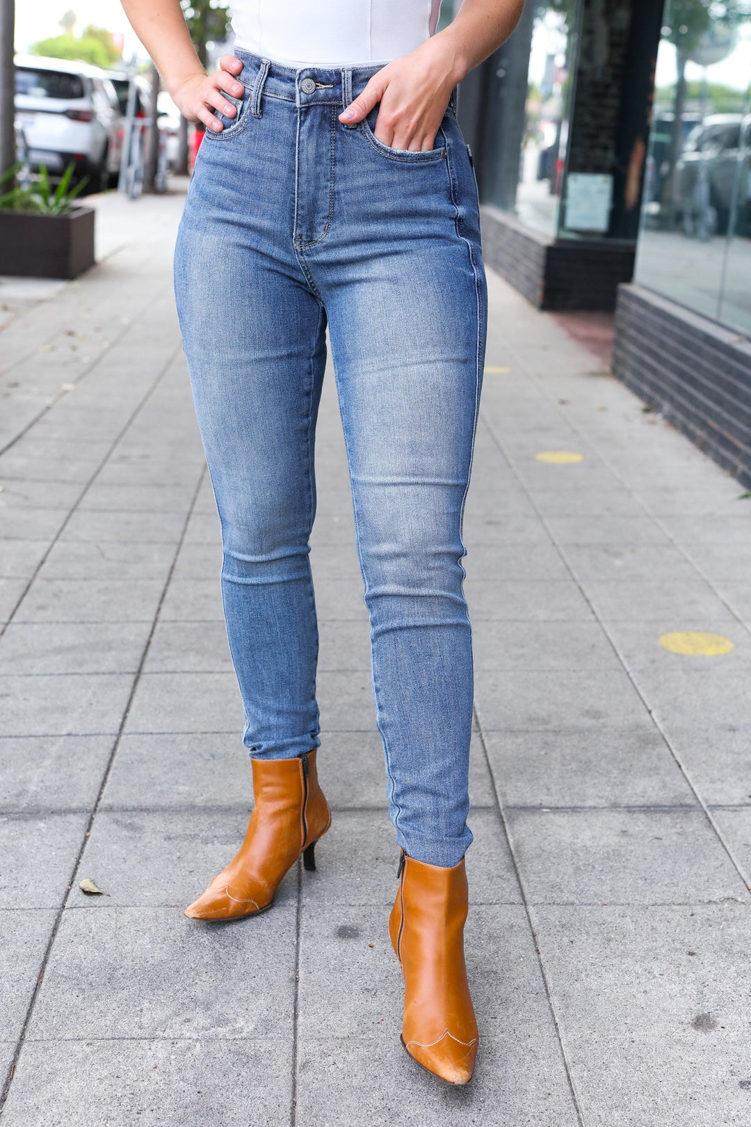 Judy Blue Medium Wash High Rise Skinny Jeans-Inspired by Justeen-Women's Clothing Boutique