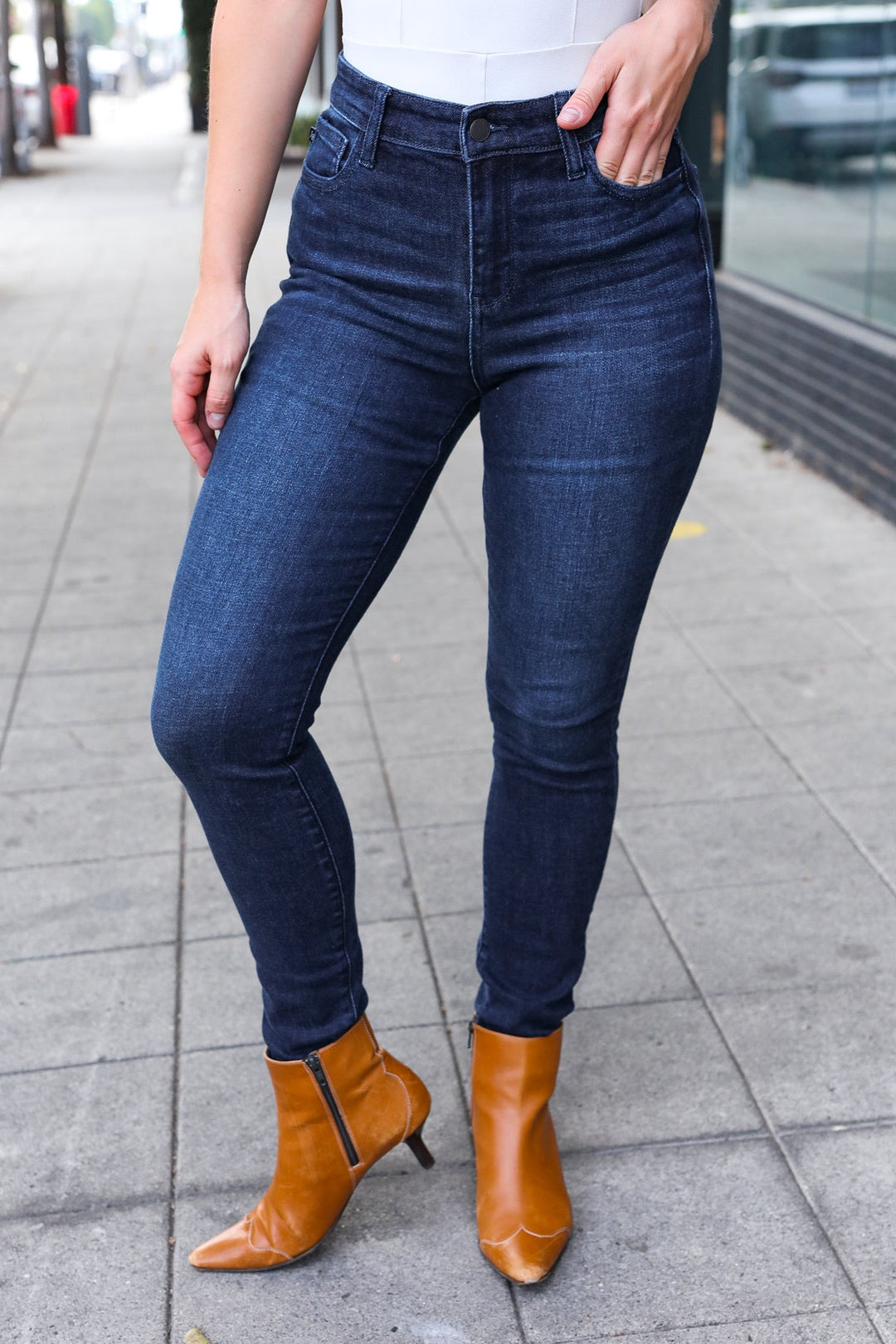 Judy Blue Dark Wash High Rise Skinny Jeans-Inspired by Justeen-Women's Clothing Boutique