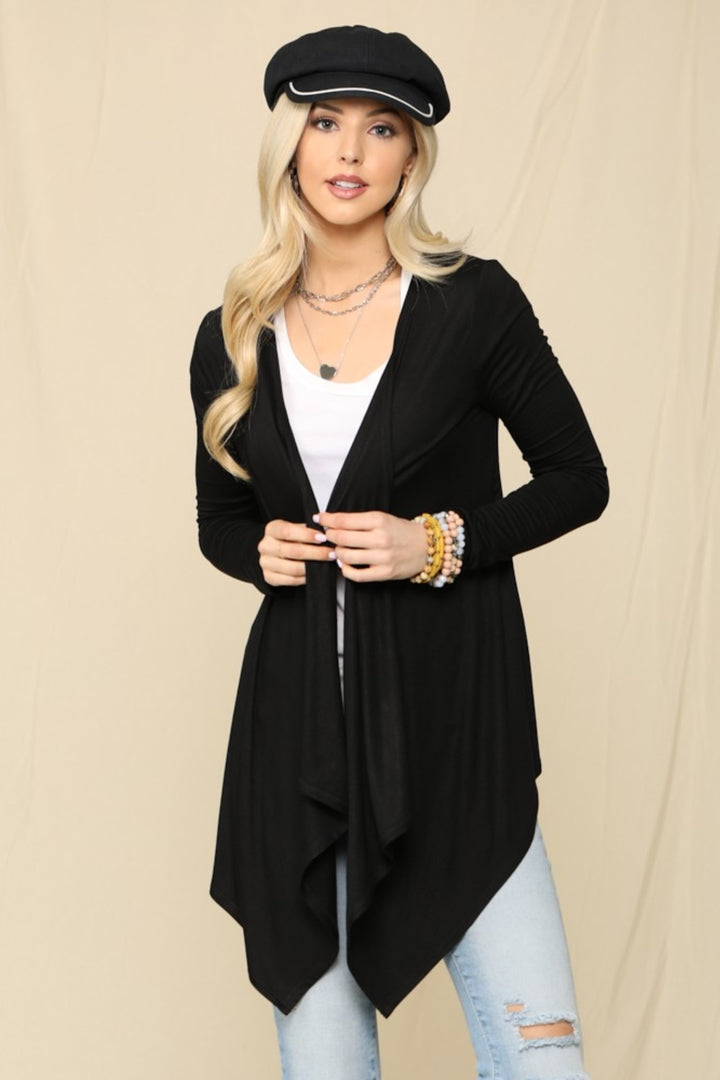 Celeste Full Size Open Front Knit Cardigan-Cardigans + Kimonos-Inspired by Justeen-Women's Clothing Boutique