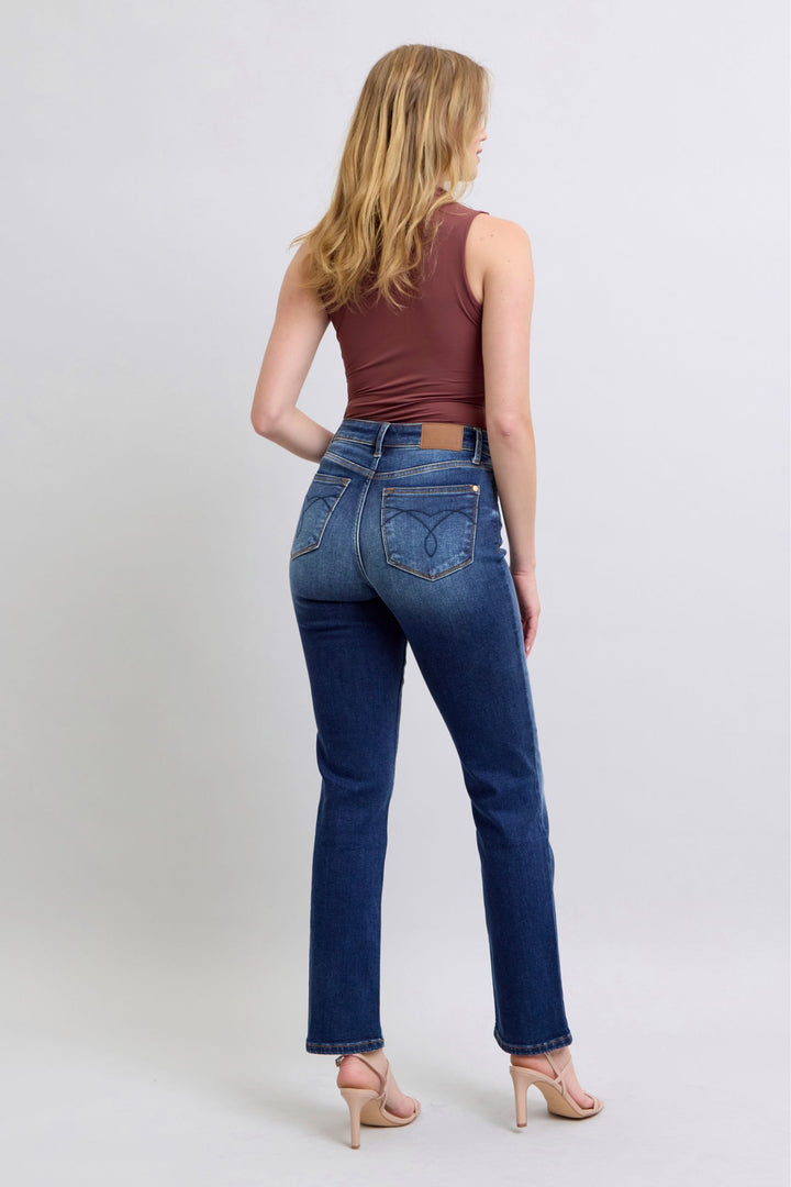 Judy Blue Full Size Washed Straight Leg Jeans with Pockets-Denim-Inspired by Justeen-Women's Clothing Boutique