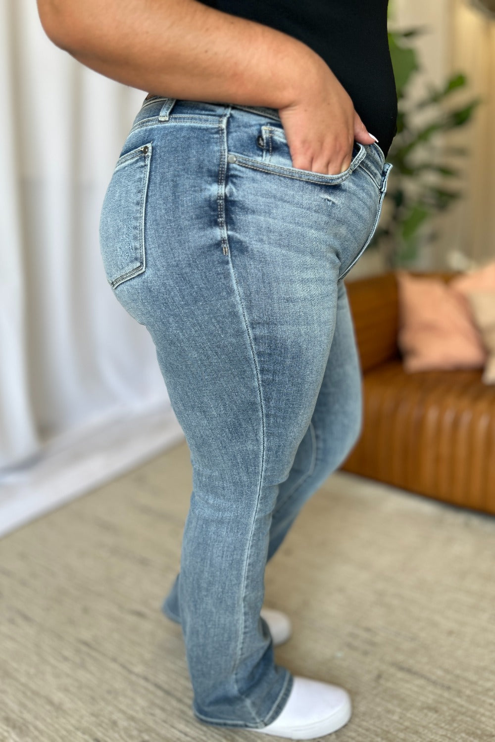 Judy Blue Full Size Medium Rise Bootcut Jeans-Denim-Inspired by Justeen-Women's Clothing Boutique