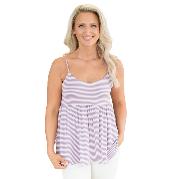 Lovable Lilac Sleeveless Top-White Birch-Inspired by Justeen-Women's Clothing Boutique