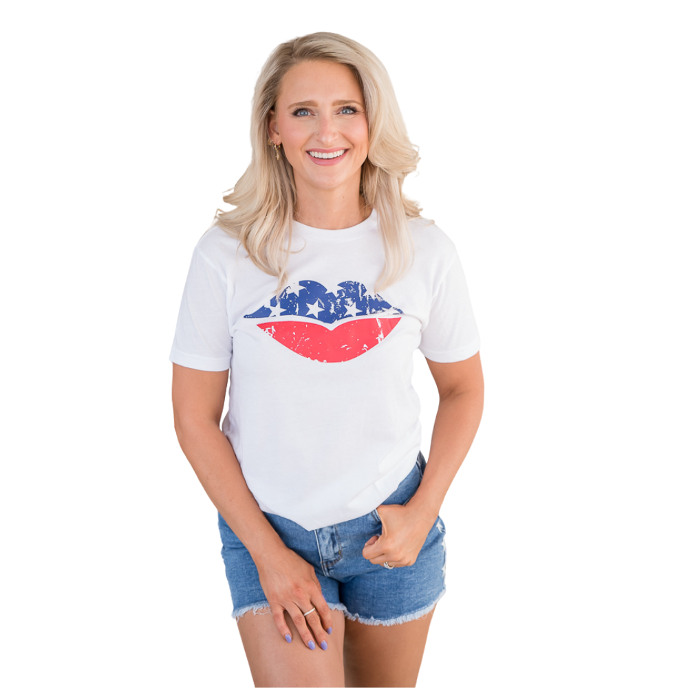 American Lips Graphic Tee-BT Graphic Tee-Inspired by Justeen-Women's Clothing Boutique