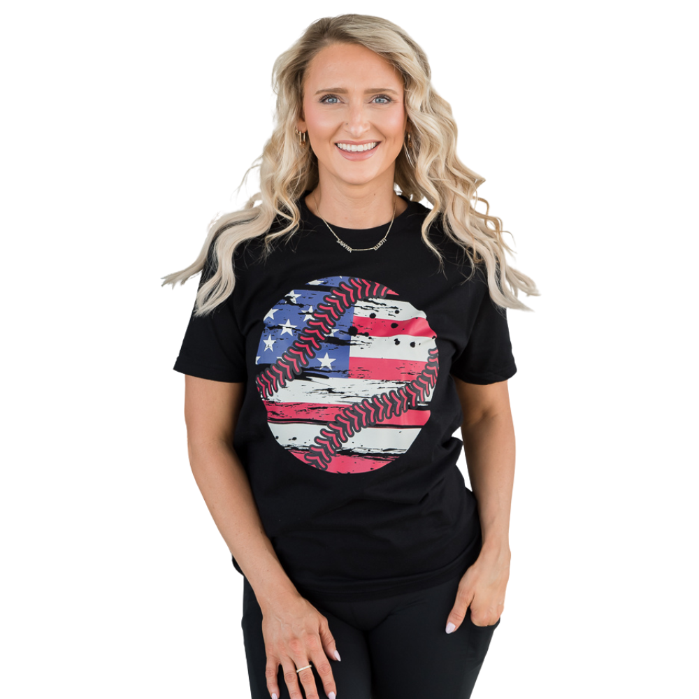 American Baseball Graphic Tee-BT Graphic Tee-Inspired by Justeen-Women's Clothing Boutique