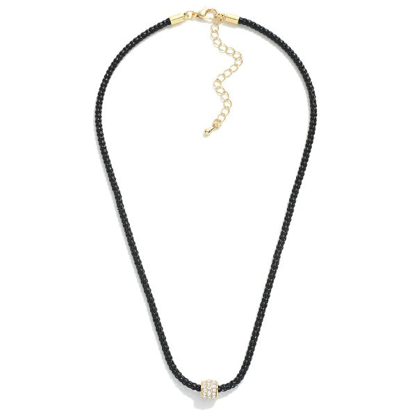 Zoey Popcorn Chain Crystal Pendant Necklace-Necklaces-Inspired by Justeen-Women's Clothing Boutique in Chicago, Illinois