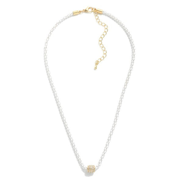 Zoey Popcorn Chain Crystal Pendant Necklace-Necklaces-Inspired by Justeen-Women's Clothing Boutique in Chicago, Illinois
