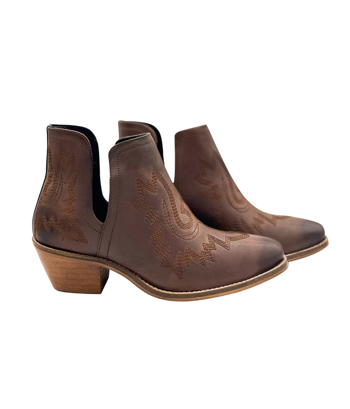 Kickin' Booties in Brown-Shoes-Inspired by Justeen-Women's Clothing Boutique