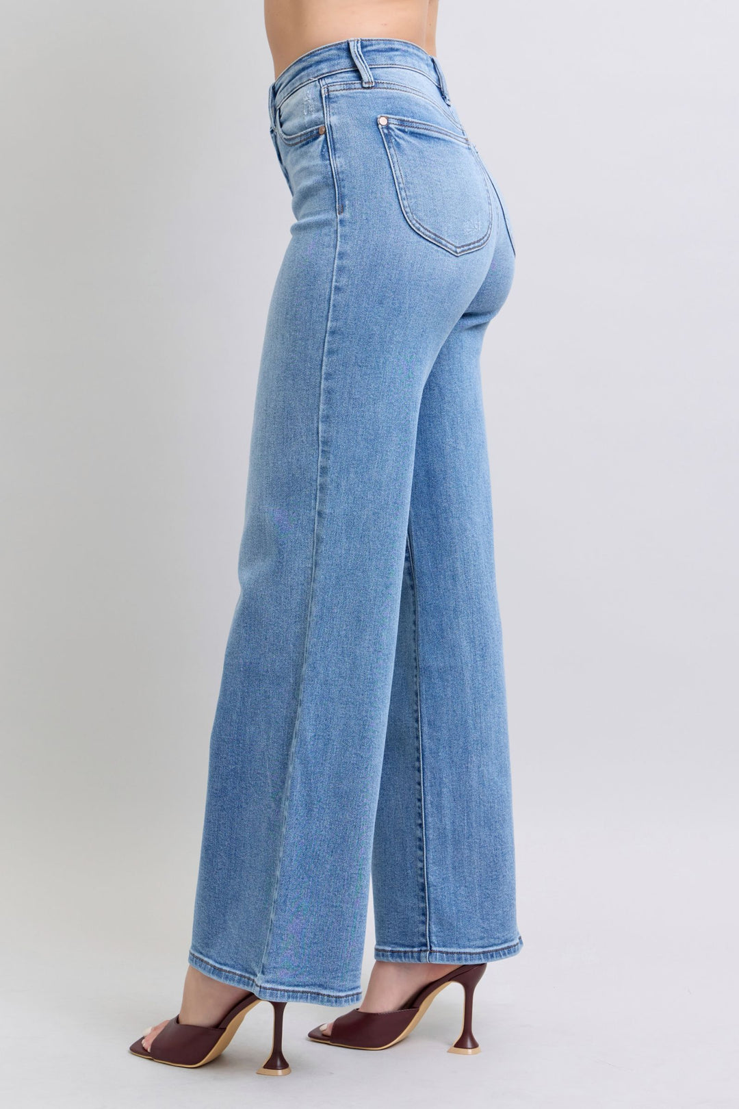 Judy Blue Full Size Wide Leg Jeans with Pockets-Denim-Inspired by Justeen-Women's Clothing Boutique