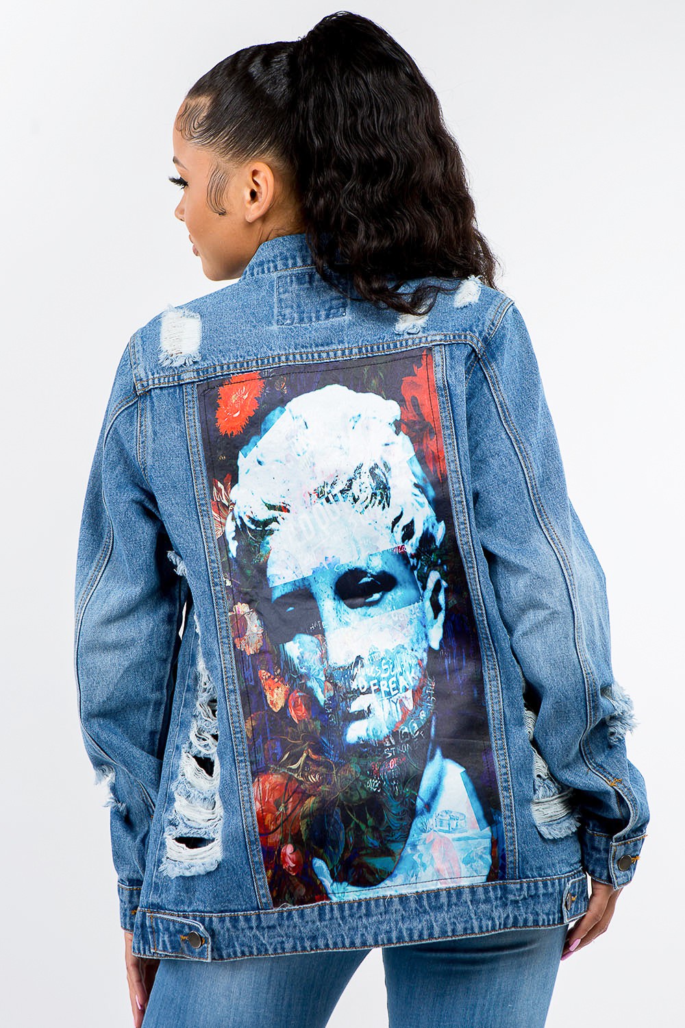 American Bazi Full Size Button Up Distressed Denim Jacket-Outerwear-Inspired by Justeen-Women's Clothing Boutique