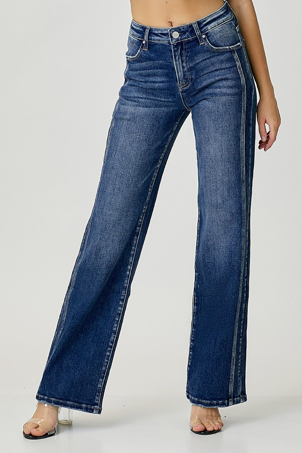 RISEN Mid Rise Straight Jeans-Denim-Inspired by Justeen-Women's Clothing Boutique in Chicago, Illinois