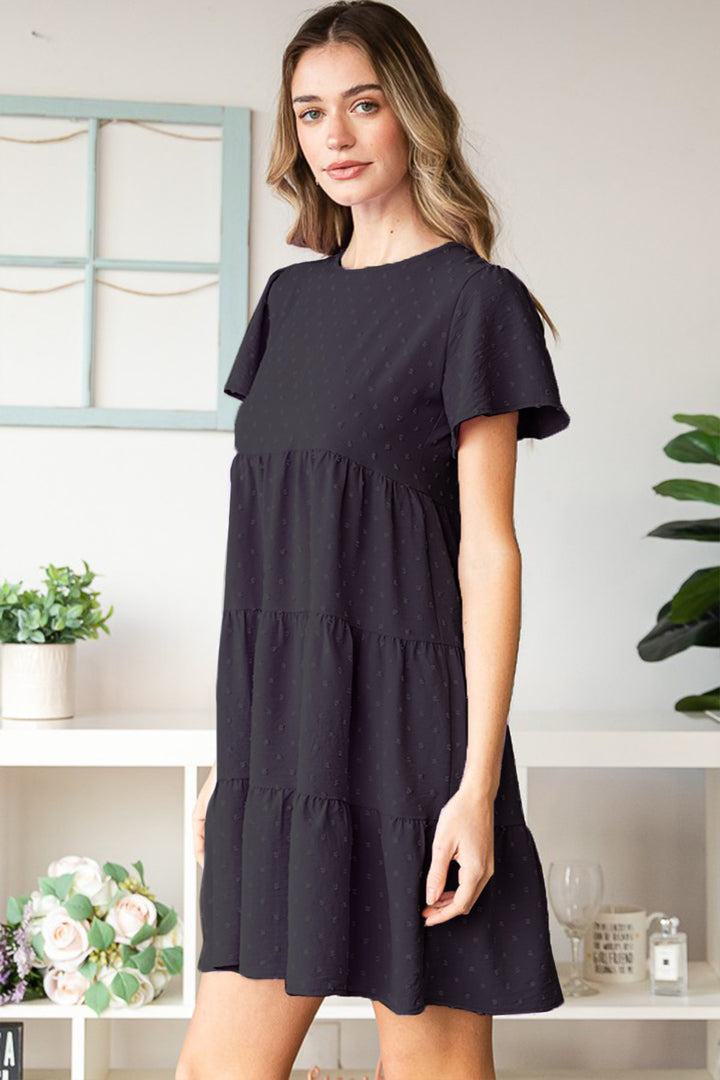 Heimish Swiss Dot Short Sleeve Tiered Dress-Dresses-Inspired by Justeen-Women's Clothing Boutique in Chicago, Illinois