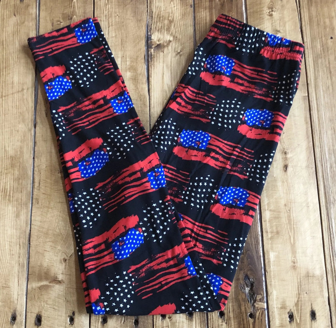 Fly Me Away Flag Leggings-Leggings-Inspired by Justeen-Women's Clothing Boutique