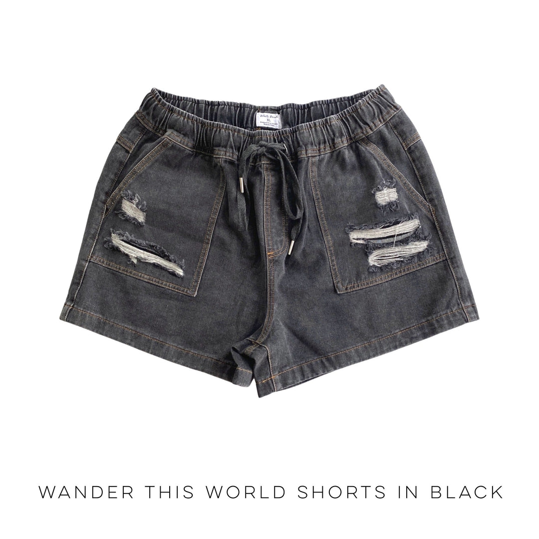 Wander This World Shorts in Black-White Birch-Inspired by Justeen-Women's Clothing Boutique