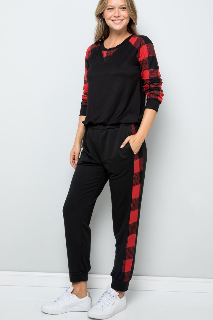 Celeste Design Full Size Plaid Side Print Sweatpants-Pants-Inspired by Justeen-Women's Clothing Boutique