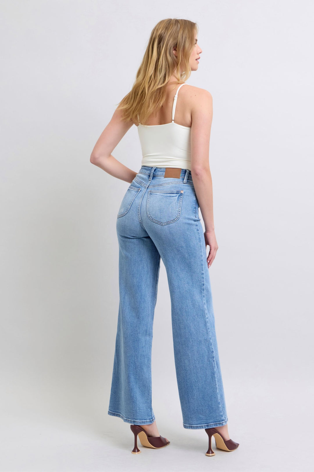 Judy Blue Full Size Wide Leg Jeans with Pockets-Denim-Inspired by Justeen-Women's Clothing Boutique