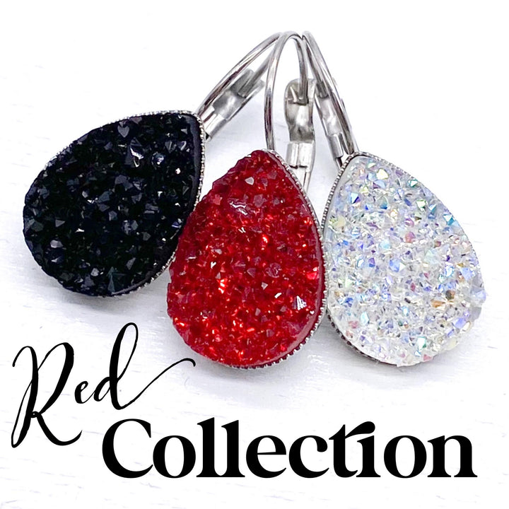 Big as Texas Teardrop Dangles: Red Collection -Earrings-Earrings-Inspired by Justeen-Women's Clothing Boutique