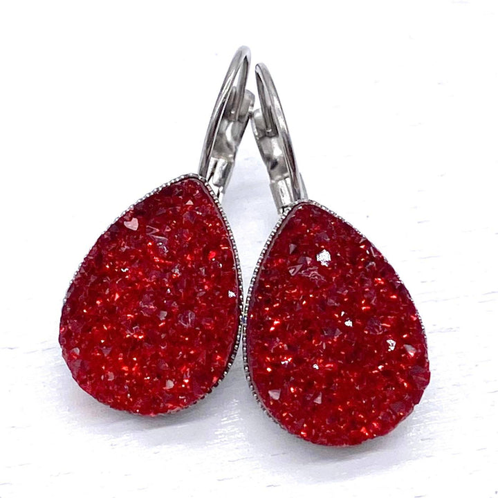 Big as Texas Teardrop Dangles: Red Collection -Earrings-Earrings-Inspired by Justeen-Women's Clothing Boutique