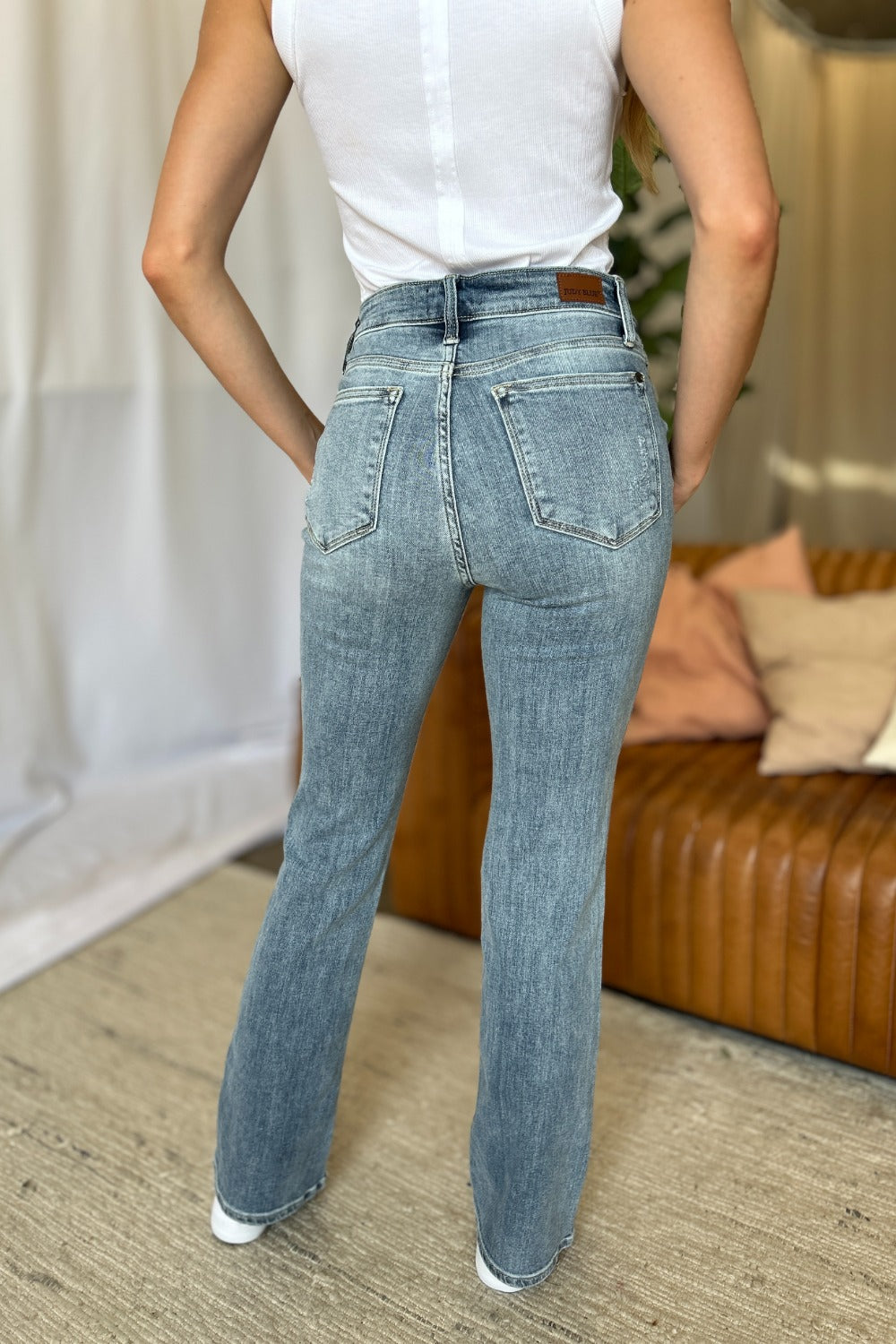 Judy Blue Full Size Medium Rise Bootcut Jeans-Denim-Inspired by Justeen-Women's Clothing Boutique