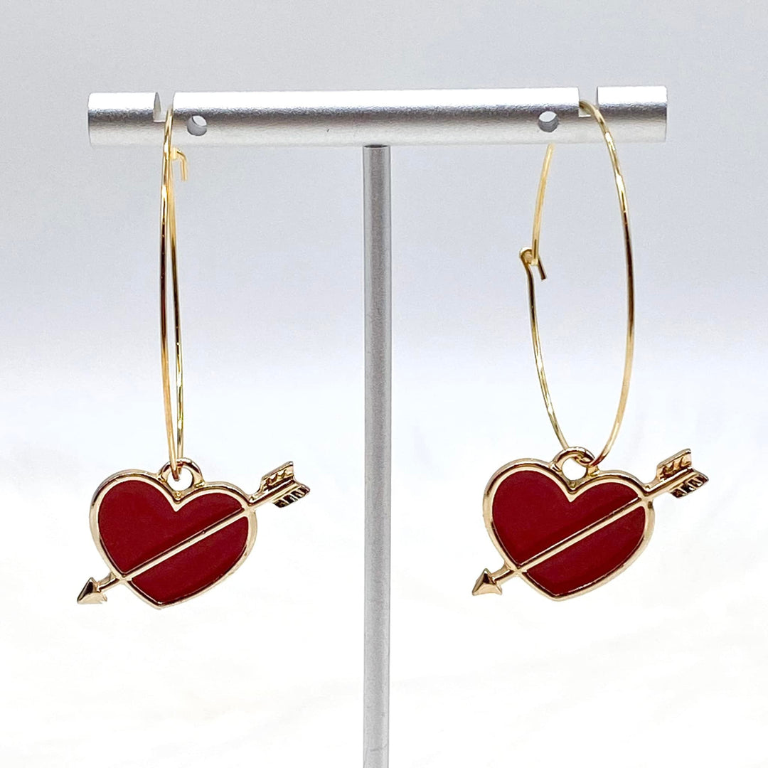 Shot Through the Heart Hoops -Earrings-Inspired by Justeen-Women's Clothing Boutique