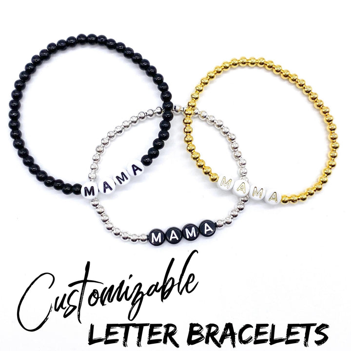 Customizable Letter Bracelets **MESSAGE OR LEAVE A NOTE W/CUSTOMIZATION** -Custom Bracelets-Earrings-Inspired by Justeen-Women's Clothing Boutique