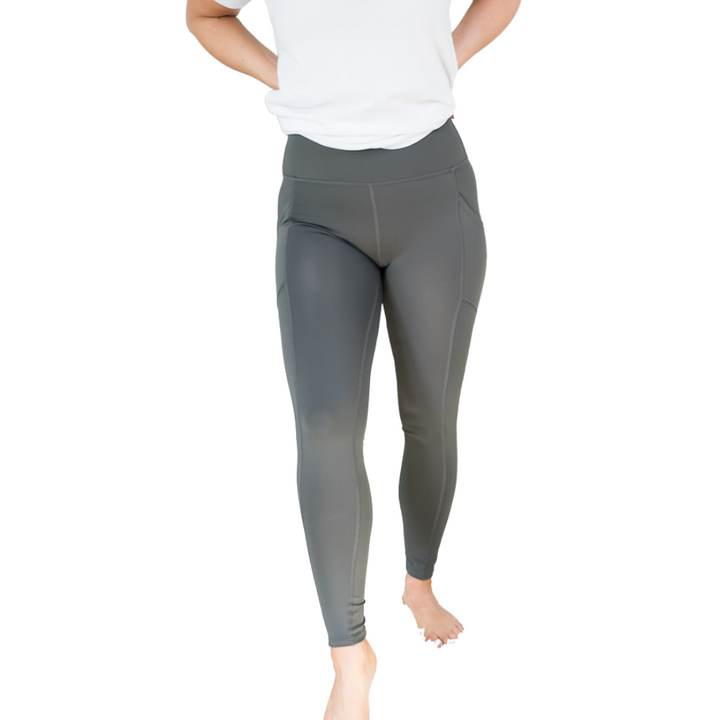 Athletic Pocket Leggings in Ash Grey-Zenana-Inspired by Justeen-Women's Clothing Boutique