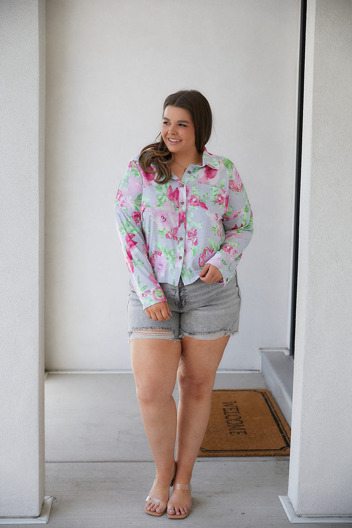 Thinking On It Open Back Floral Top-Long Sleeve Tops-Inspired by Justeen-Women's Clothing Boutique