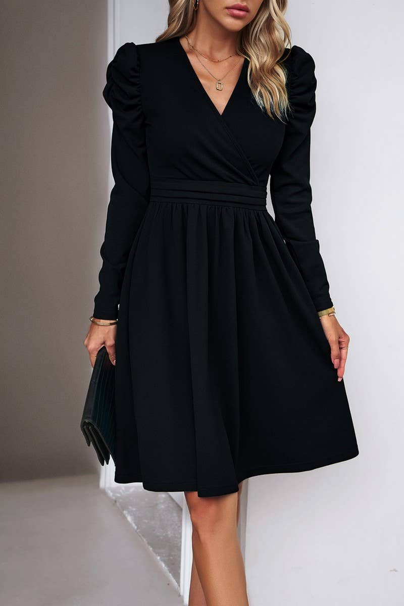 Brianna Long Sleeve Dress, Black-Dresses-Inspired by Justeen-Women's Clothing Boutique in Chicago, Illinois
