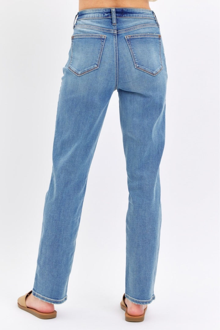 Judy Blue Full Size High Waist Straight Jeans-Denim-Inspired by Justeen-Women's Clothing Boutique in Chicago, Illinois