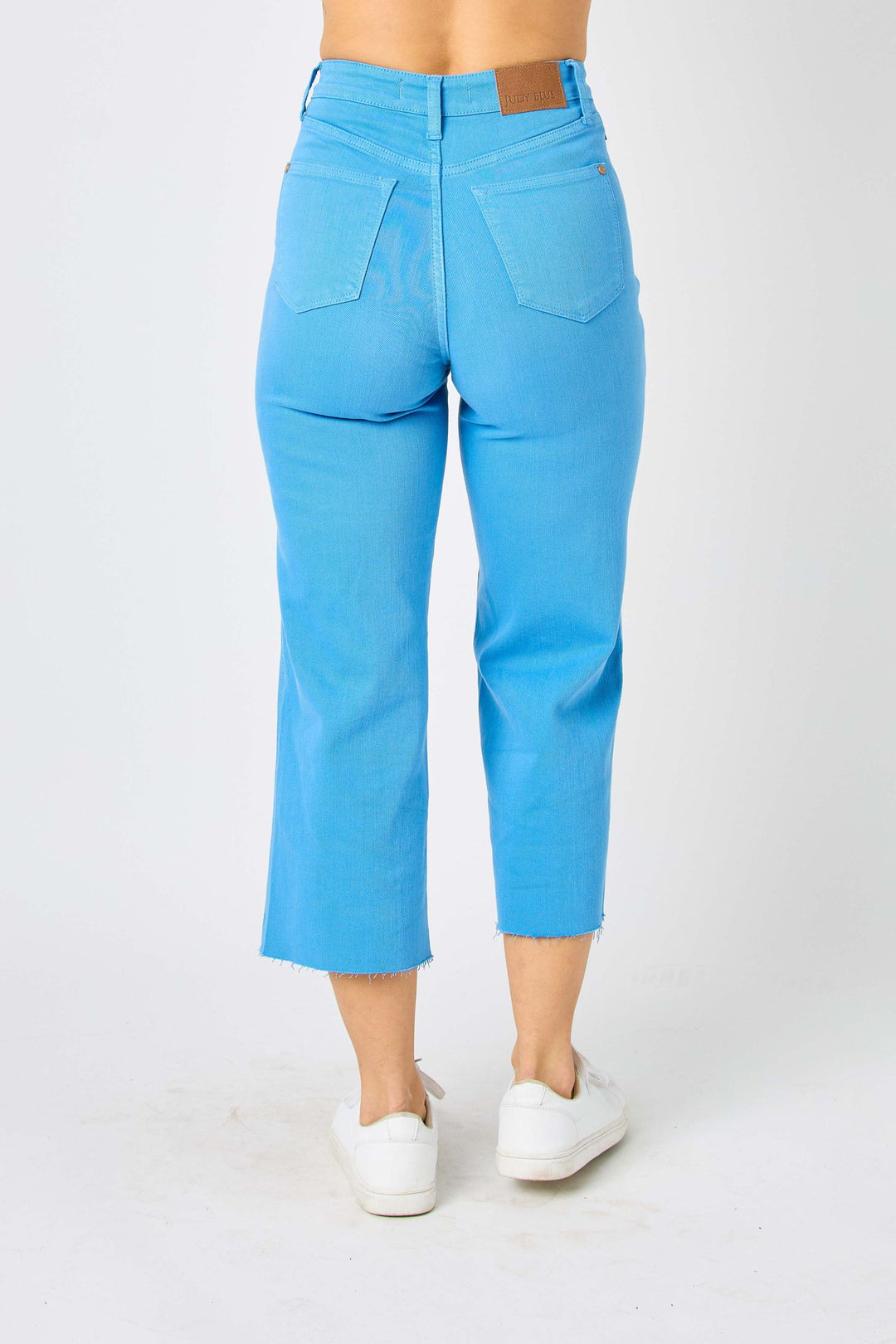 Maisy High Waist Sky Blue Tummy Control Crop Wide Leg Denim, Judy Blue-Denim-Inspired by Justeen-Women's Clothing Boutique in Chicago, Illinois