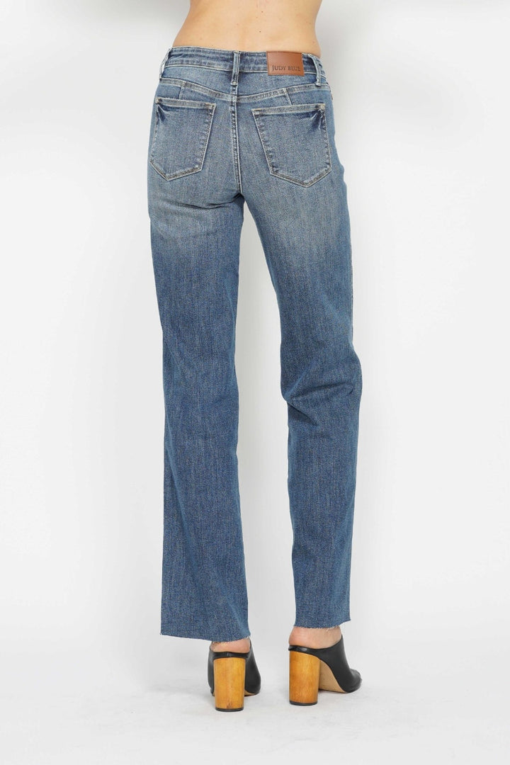 Judy Blue Full Size Tummy Control Straight Jeans-Denim-Inspired by Justeen-Women's Clothing Boutique