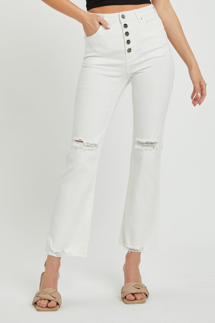 RISEN Full Size High Rise Button Fly Straight Ankle Jeans-Denim-Inspired by Justeen-Women's Clothing Boutique