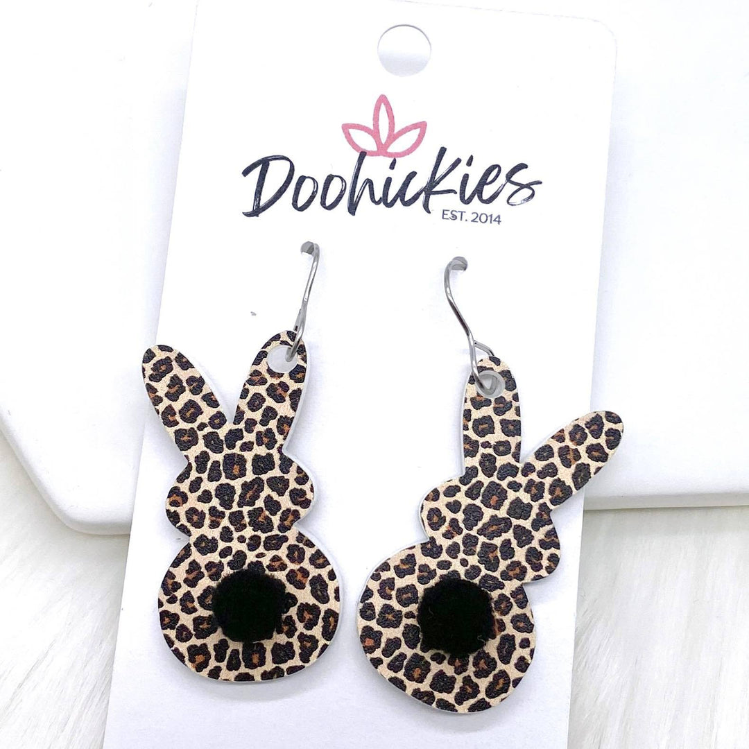 NEW Leopard Bunny Tail Acrylics -Easter Earrings-Inspired by Justeen-Women's Clothing Boutique