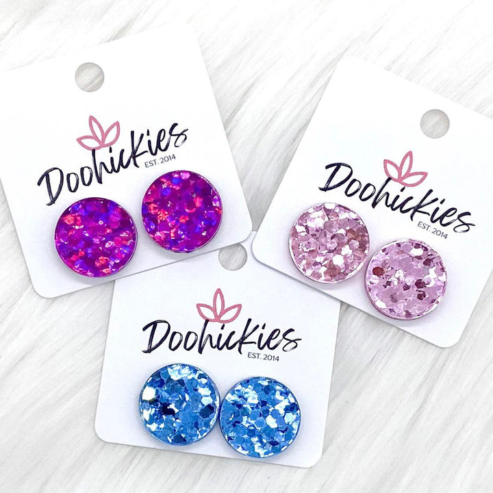 18mm Glitter Drops -Earrings-Earrings-Inspired by Justeen-Women's Clothing Boutique