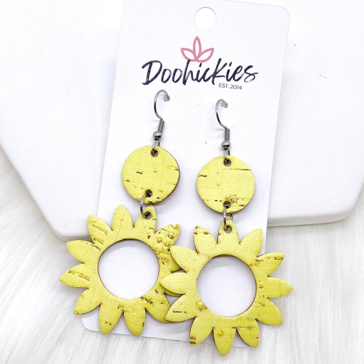2.5" Daisy Piggyback Corkies (5 Colors) -Earrings-Earrings-Inspired by Justeen-Women's Clothing Boutique